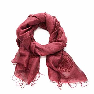 cranberry chrysanthemum scarf
