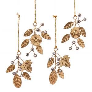 gildani leaves ornaments - set of 4