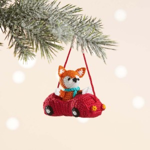 racecar fox crocheted ornament  alt