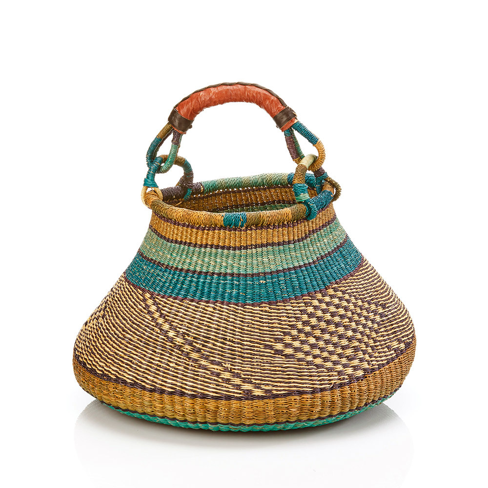 SERRV Handmade Woven Round Storage Basket 