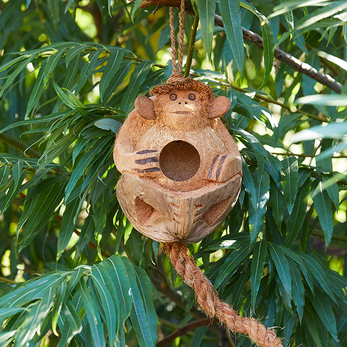 monkey coconut birdhouse, serrv.org