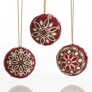 quilled christmas balls set