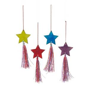 tagua star ornaments - set of 4