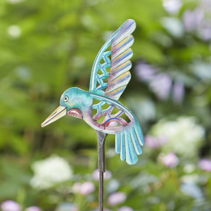 hummingbird garden stake alt