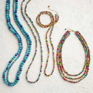 sari long cool tones necklace