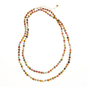 long multi sari bead necklace