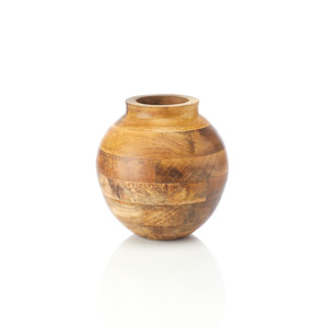 mango wood oval vase