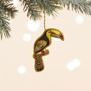 tropical zari toucan ornament alt