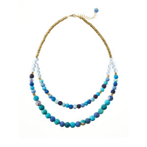 Neela Sari & Glass Multistrand Necklace