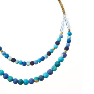 Neela Sari & Glass Multistrand Necklace  alt
