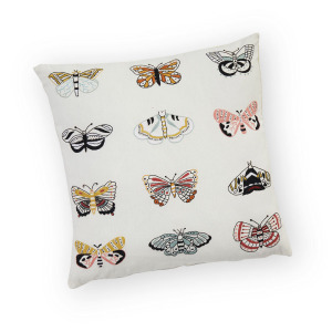 flutter butterfly embroidered pillow