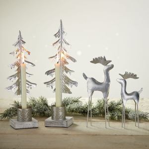 Silver Pine Candle Stands Alt 2