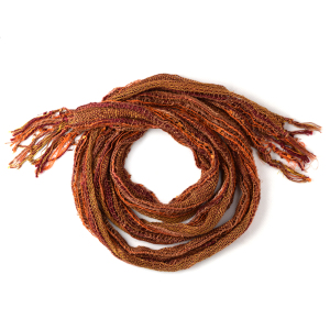 brick red woven scarf necklace