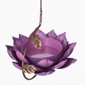Rani Hanging Lotus Birdfeeders - Large Purple alt 1