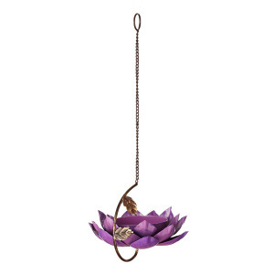 Rani Hanging Lotus Birdfeeders - Large Purple alt 1 alt 2