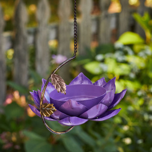 Rani Hanging Lotus Birdfeeders - Large Purple alt 3