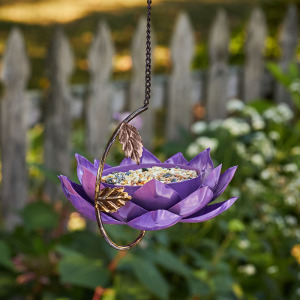 Rani Hanging Lotus Birdfeeders - Large Purple alt 4