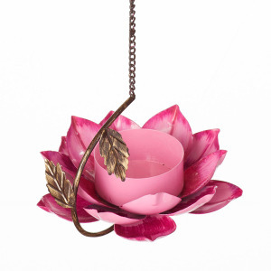Rani Hanging Lotus Birdfeeders - Small Pink alt 1