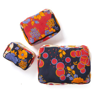 Recycled Sari Packing Cubes - Set of 3 alt 1 alt 2