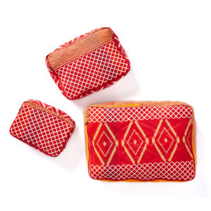Recycled Sari Packing Cubes - Set of 3 alt 3