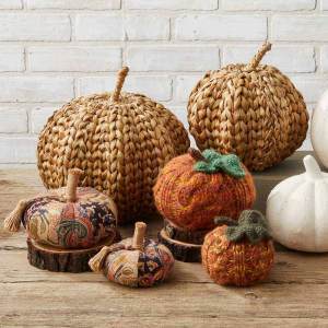 kalamkari patchwork pumpkins - set of 2 alt