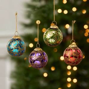 glittering glass ornaments - set of 4 alt