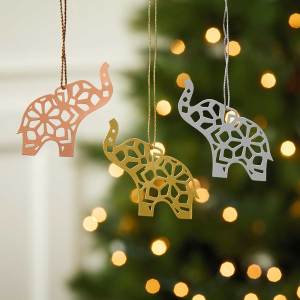 mandala elephant ornaments - set of 3 alt