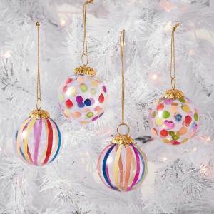 jolly glass globe ornaments - set of 4 alt