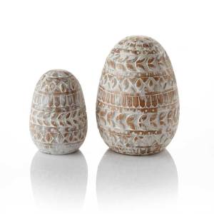 badhana carved eggs - set of 2