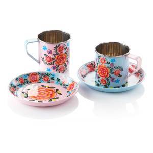 pastel kashmiri mugs - set of 2