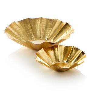 brass petal bowls - set of 2