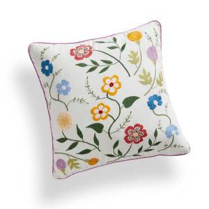 wildflower embroidered pillow