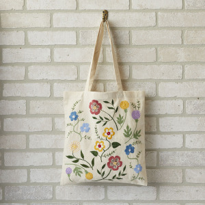 wildflower embroidered tote bag alt