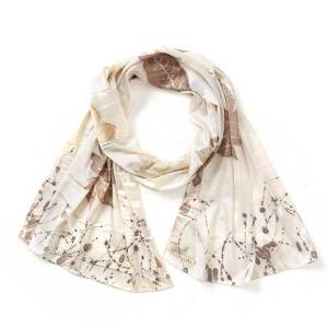 parchment pressed leaf silk scarf