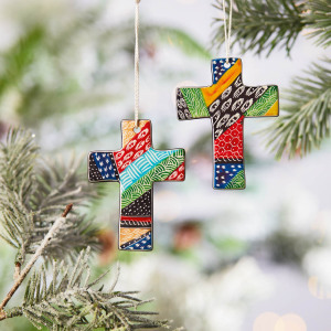 Soapstone Cross Ornaments - Set of 2 alt