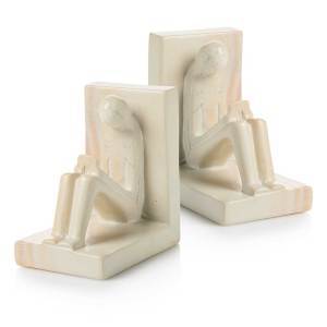 reader soapstone bookends
