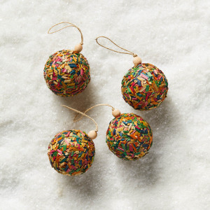 Confetti Ball Ornaments - Set of 4 alt