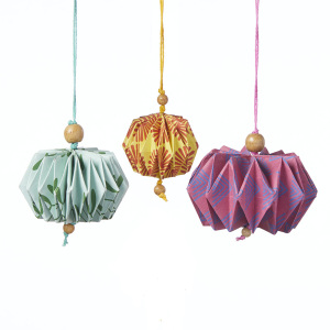 origami lantern ornaments - set of 3