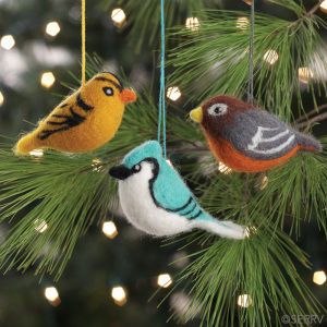 felted bird ornaments alt