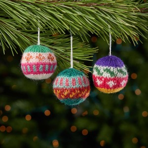 nepali remnant ball ornaments set of 3