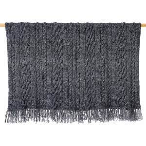 indigo dhani cable knit throw