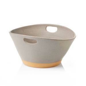 stone gray dhabba handled bowl