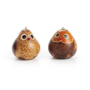 gourd owl ornaments set