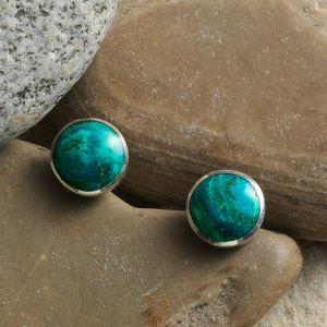 peruvian turquoise button earrings alt