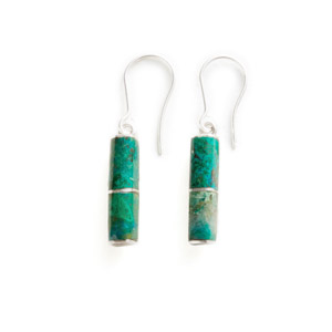 peruvian turquoise column earrings