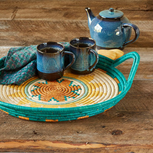 Turaco Feather Teal Tray alt 2