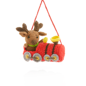 conductor moose crocheted ornament