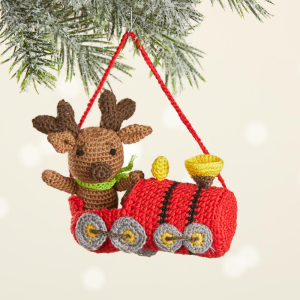 conductor moose crocheted ornament