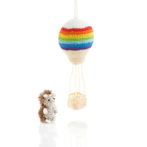 aeronaut hedgehog crocheted ornament