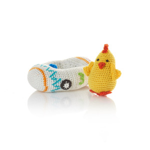 crocheted racer chicken number 3 alt